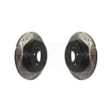Rear Coated Drilled Slotted Disc Brake Rotors Pair For Honda Odyssey Pilot Acura MDX ZDX KD-100158