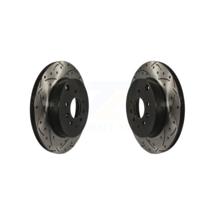 Rear Coated Drilled Slotted Disc Brake Rotors Pair For 2007-2015 Mazda CX-9 KD-100160