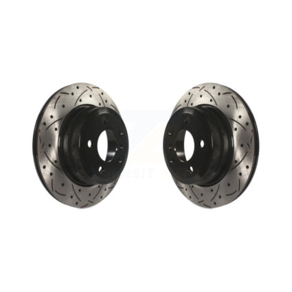 Rear Coated Drilled Slotted Disc Brake Rotors Pair For BMW X5 X6 KD-100162