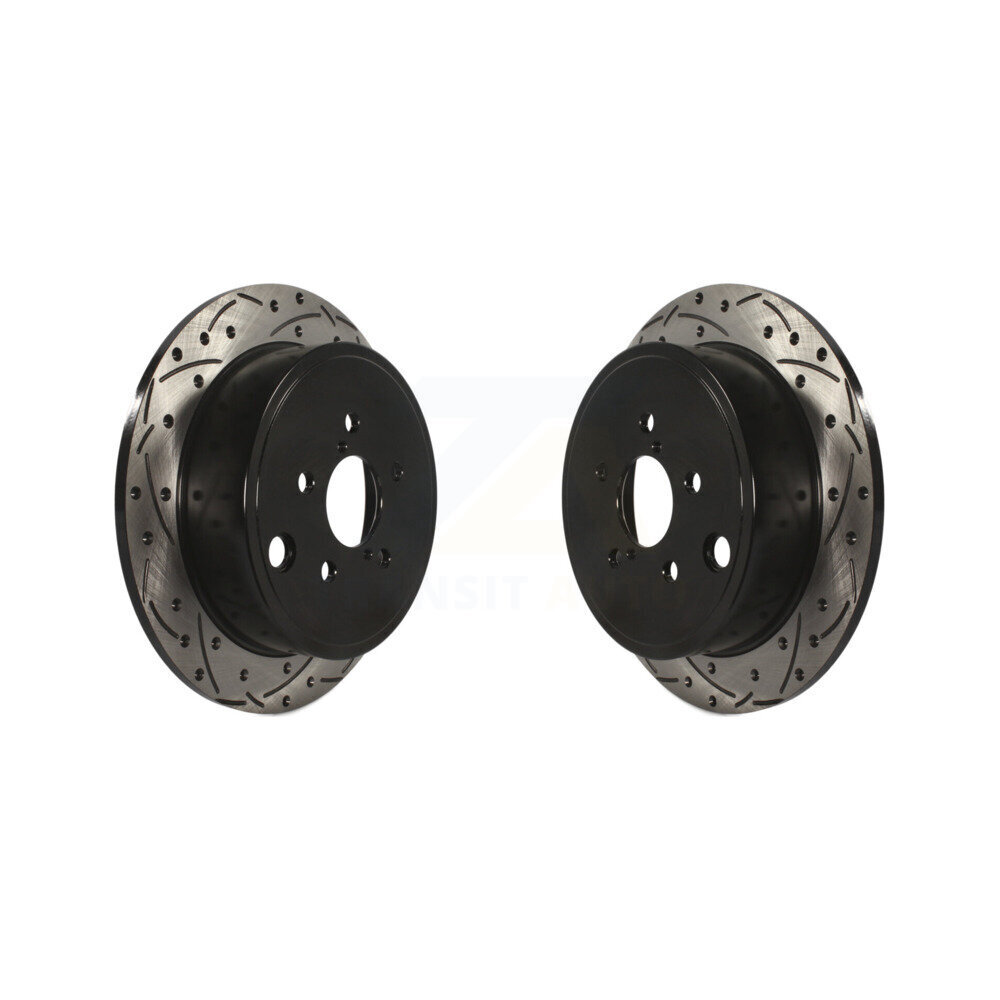 Rear Drill Slot Brake Rotor Pair For Subaru Impreza Forester Outback Legacy BRZ Scion FR-S KD-100165