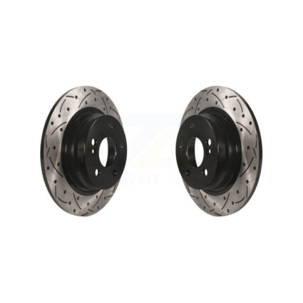 Rear Coated Drilled Slotted Disc Brake Rotors Pair For Mercedes-Benz C300 C250 C230 KD-100169
