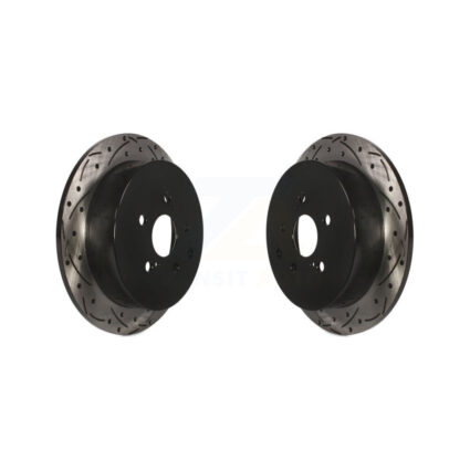 Rear Coat Drill Slot Disc Brake Rotor Pair For Toyota Sienna Highlander Lexus RX350 RX450h KD-100170