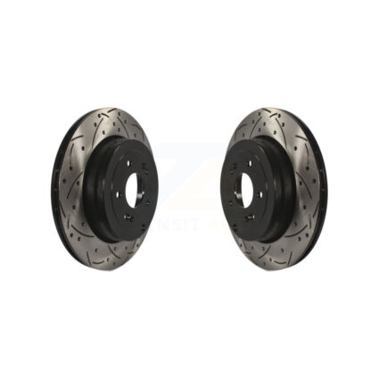 Rear Coated Drilled Slotted Disc Brake Rotors Pair For Hyundai Genesis Coupe KD-100171
