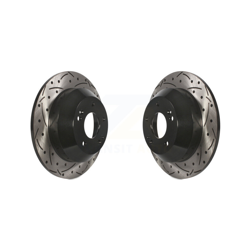 Rear Drilled Slot Disc Brake Rotors Pair For Hyundai Kia Sorento Santa Fe Sport Sedona XL KD-100175