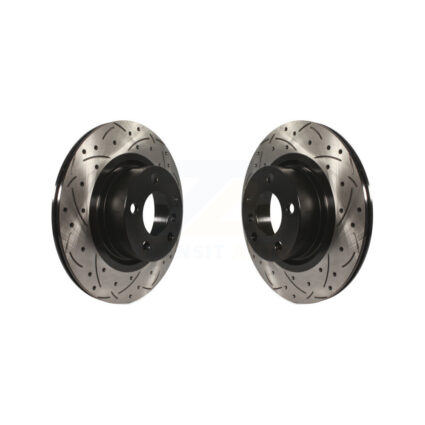 Rear Coated Drilled Slotted Disc Brake Rotors Pair For BMW X3 X4 KD-100181