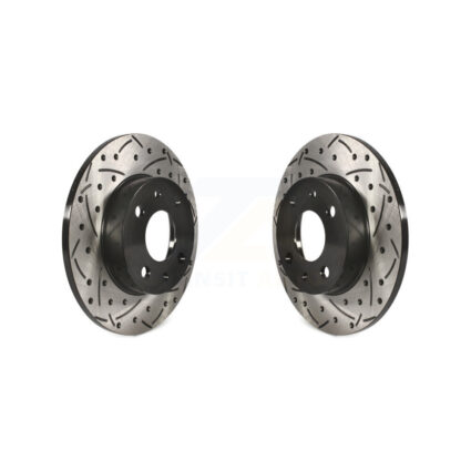 Rear Coated Drilled Slotted Disc Brake Rotors Pair For Fiat 500 KD-100182