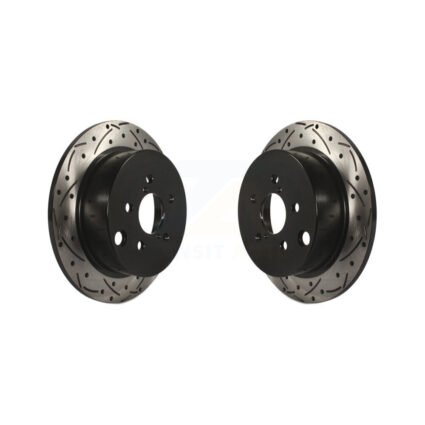 Rear Coated Drilled Slotted Disc Brake Rotor Pair For Subaru Crosstrek Impreza Forester XV KD-100185
