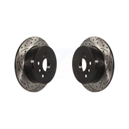 Rear Coated Drilled Slot Disc Brake Rotors Pair For Toyota Camry Lexus ES350 Avalon ES300h KD-100186