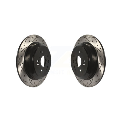 Rear Coated Drilled Slotted Disc Brake Rotors Pair For 2014-2016 Acura MDX KD-100190