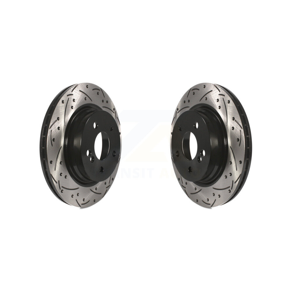 Rear Coat Drill Slot Disc Brake Rotor Pair For Mercedes-Benz C300 C350 E350 C250 E550 E300 KD-100191