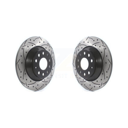 Rear Coat Drill Slot Disc Brake Rotors Pair For Volkswagen Tiguan Jetta Audi Q3 Quattro TT KD-100195
