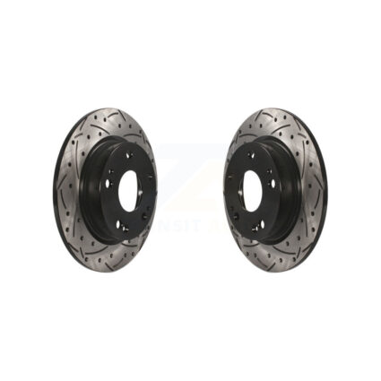 Rear Coated Drilled Slotted Disc Brake Rotors Pair For Honda Civic Insight KD-100201