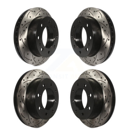 Front Rear Coat Drill Slot Disc Brake Rotor Kit For GMC Savana 2500 Chevrolet Express 3500 KD-100205