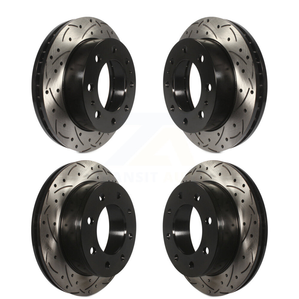 Front Rear Coat Drill Slot Disc Brake Rotor Kit For GMC Savana 2500 Chevrolet Express 3500 KD-100205