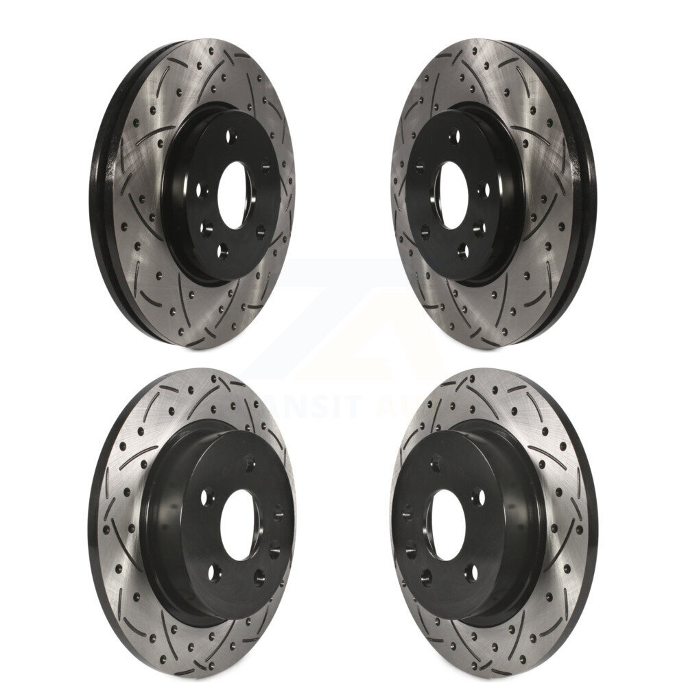 Front Rear Coated Drilled Slotted Disc Brake Rotors Kit For Chevrolet Cruze Sonic Limited KD-100211