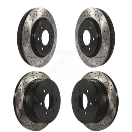 Front Rear Coat Drill Slot Disc Brake Rotor Kit For 2010-2011 Ford F-150 With 6 Lug Wheels KD-100220
