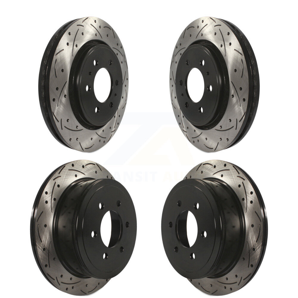 Front Rear Coat Drill Slot Disc Brake Rotor Kit For 2010-2011 Ford F-150 With 6 Lug Wheels KD-100220