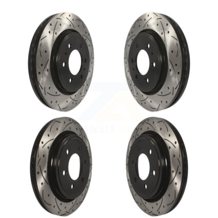 Front Rear Drill Slot Brake Rotor Kit For 2015-2017 Ford F-150 With Electric Parking KD-100223
