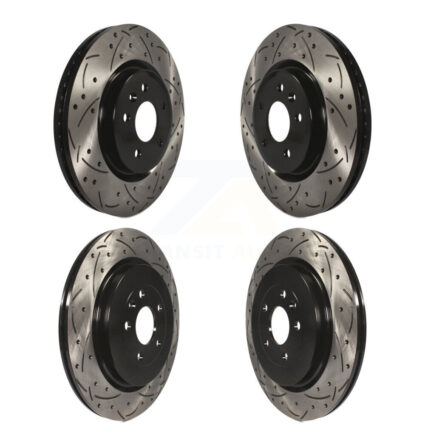 Front Rear Drill Slot Brake Rotors Kit For 2013 Ford Explorer Sport With Heavy Duty Brakes KD-100225