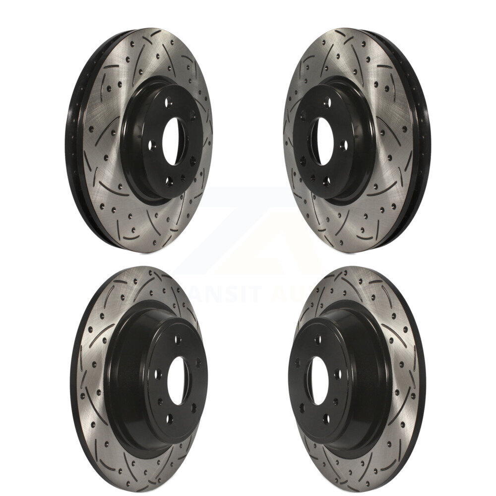 Front Rear Coated Drilled Slotted Disc Brake Rotors Kit For Ford Fusion Lincoln MKZ KD-100233