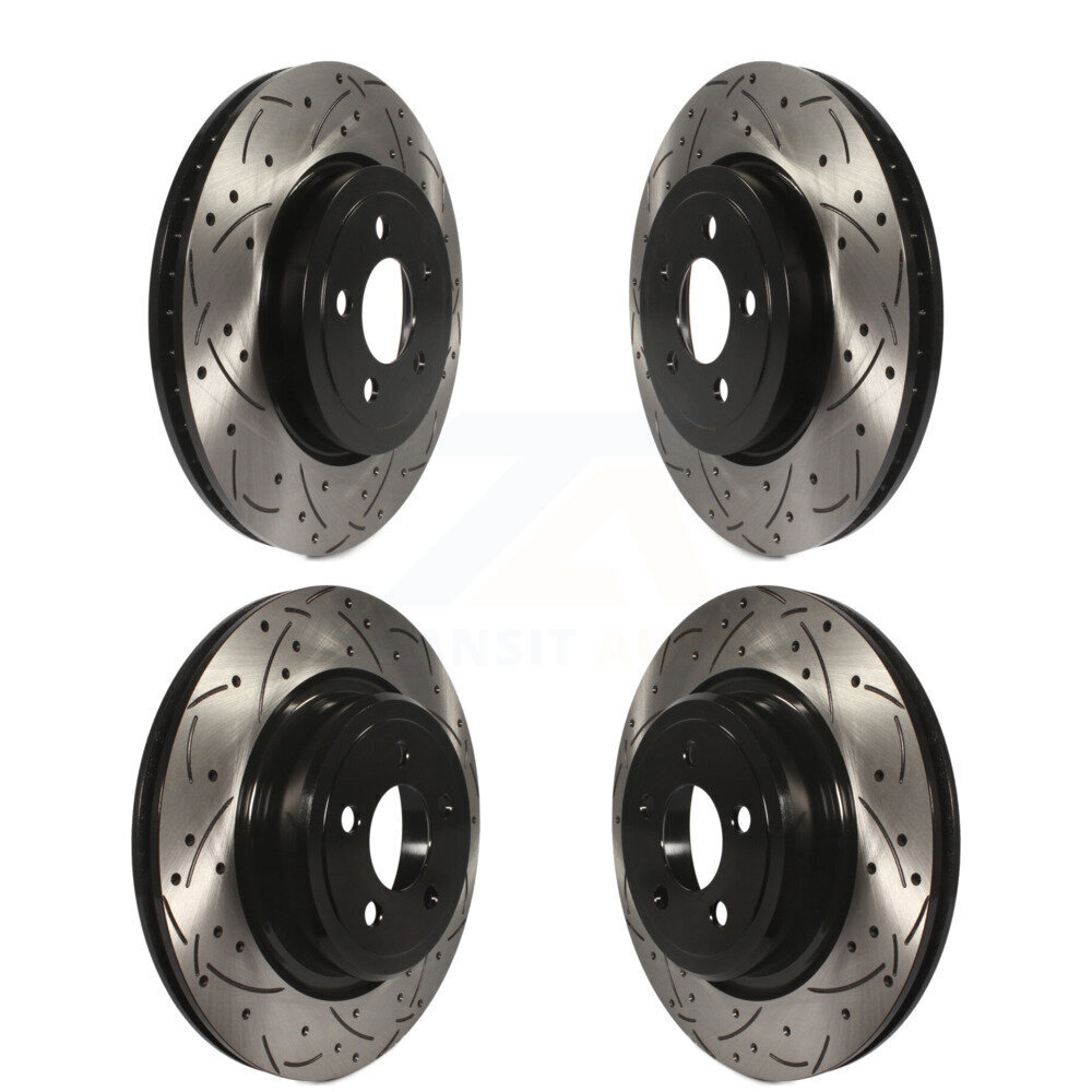 Front Rear Coated Drilled Slot Disc Brake Rotors Kit For Dodge Charger With Police Package KD-100246