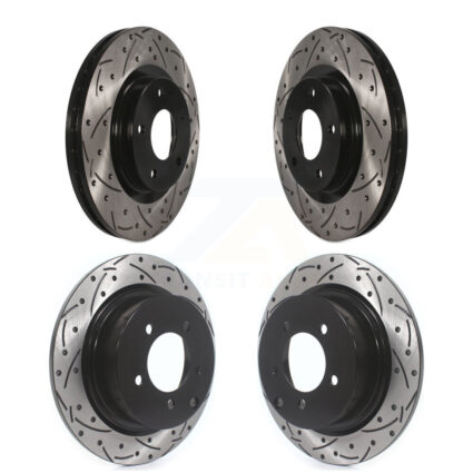 Front Rear Drill Slot Brake Rotor Kit For Jeep Mitsubishi Patriot Lancer Compass Outlander KD-100249