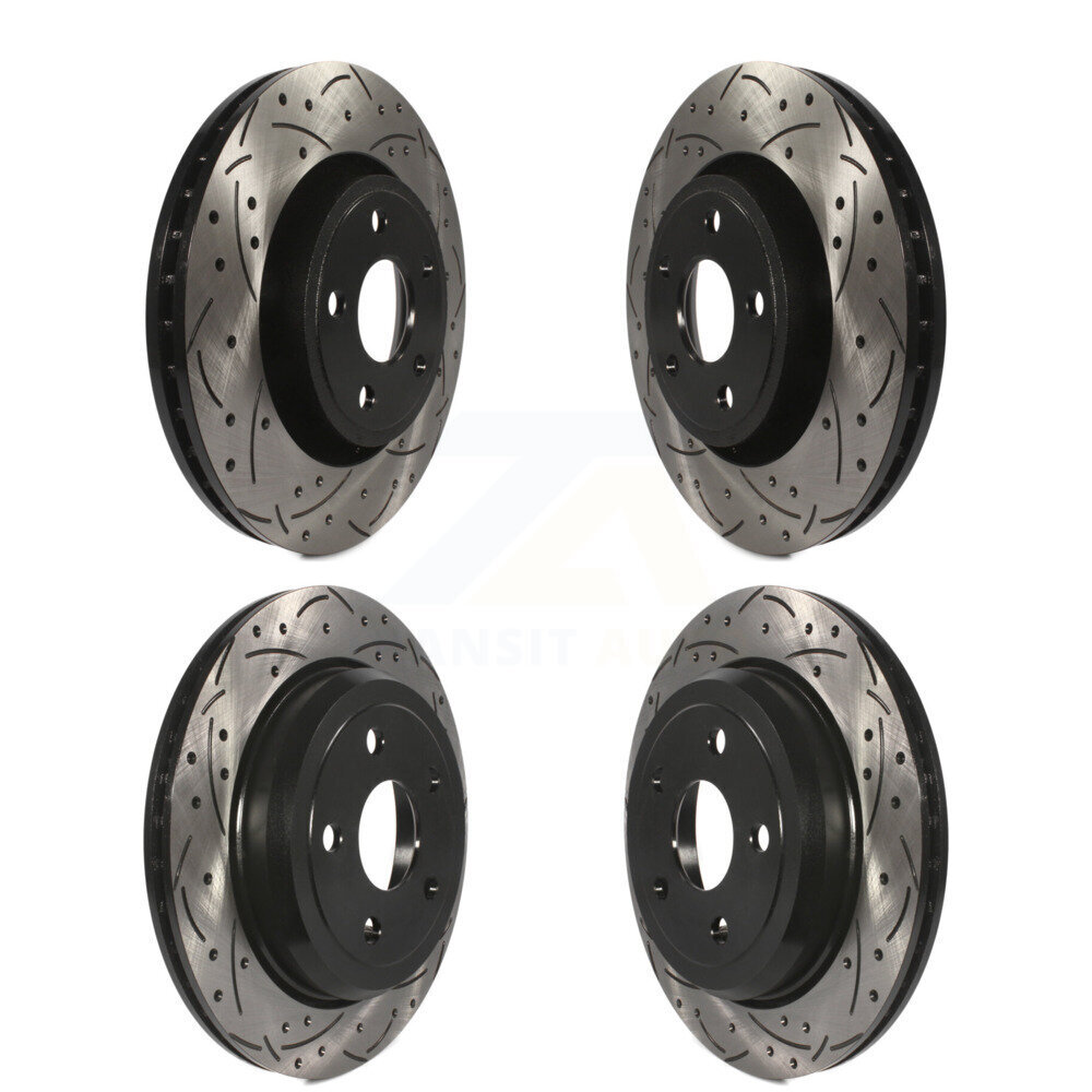Front Rear Drilled Slot Brake Rotor Kit For Jeep Grand Cherokee WK With Vented Rotors KD-100256