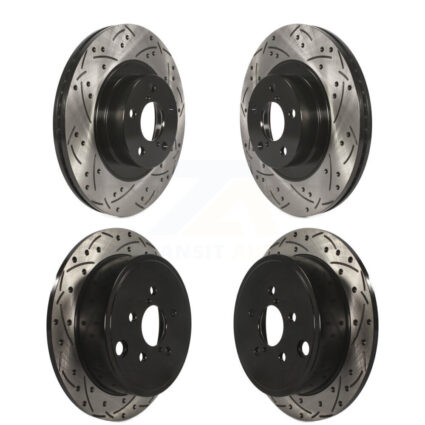 Front Rear Coat Drill Slot Disc Brake Rotor Kit For Subaru Impreza Forester Outback Legacy KD-100274