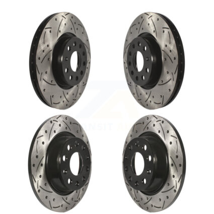 Front Rear Drill Slot Brake Rotors Kit For Volkswagen Tiguan CC Audi Q3 Quattro GTI Passat KD-100279