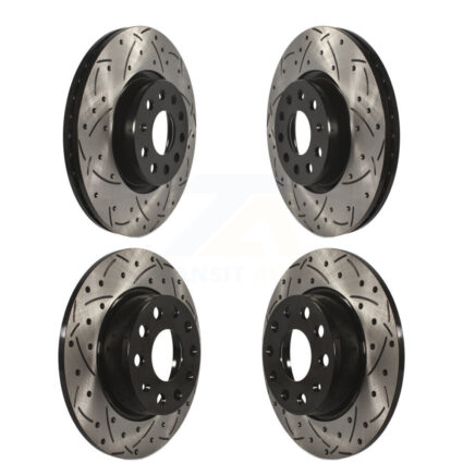 Front Rear Drill Slot Brake Rotors Kit For Volkswagen Passat Taos Audi GTI A3 Quattro Golf KD-100280