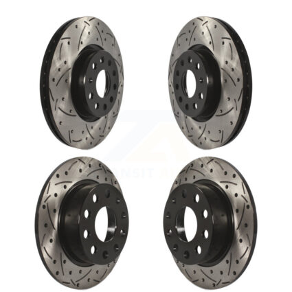 Front Rear Coat Drill Slot Disc Brake Rotors Kit For Volkswagen Jetta Golf Alltrack Beetle KD-100281