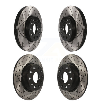 Front Rear Drilled Slot Brake Rotor Kit For Volkswagen Golf SportWagen Taos Beetle Audi A3 KD-100284