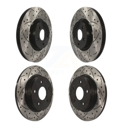 Front Rear Drilled Slot Brake Rotor Kit For 2013-2018 Ford Focus With 320mm Diameter KD-100294
