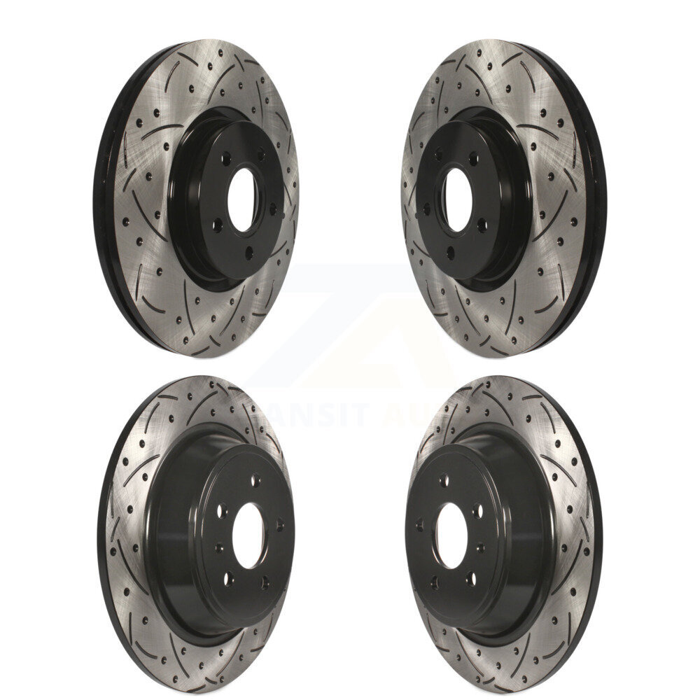 Front Rear Coated Drilled Slotted Disc Brake Rotors Kit For Ford Escape Lincoln MKC KD-100296