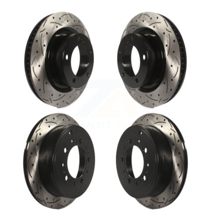 Front Rear Drilled Slot Brake Rotor Kit For Toyota Tundra Sequoia Lexus LX570 Land Cruiser KD-100299