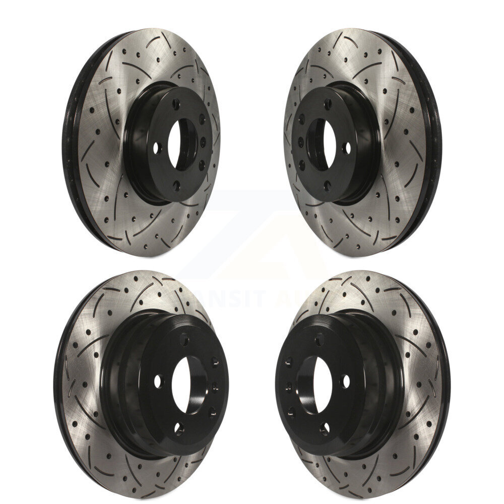 Front Rear Coated Drilled Slotted Disc Brake Rotors Kit For BMW X5 X6 KD-100300