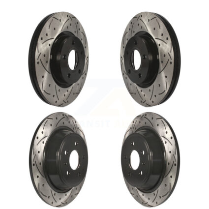 Front Rear Coated Drilled Slotted Disc Brake Rotors Kit For Ford Escape KD-100303