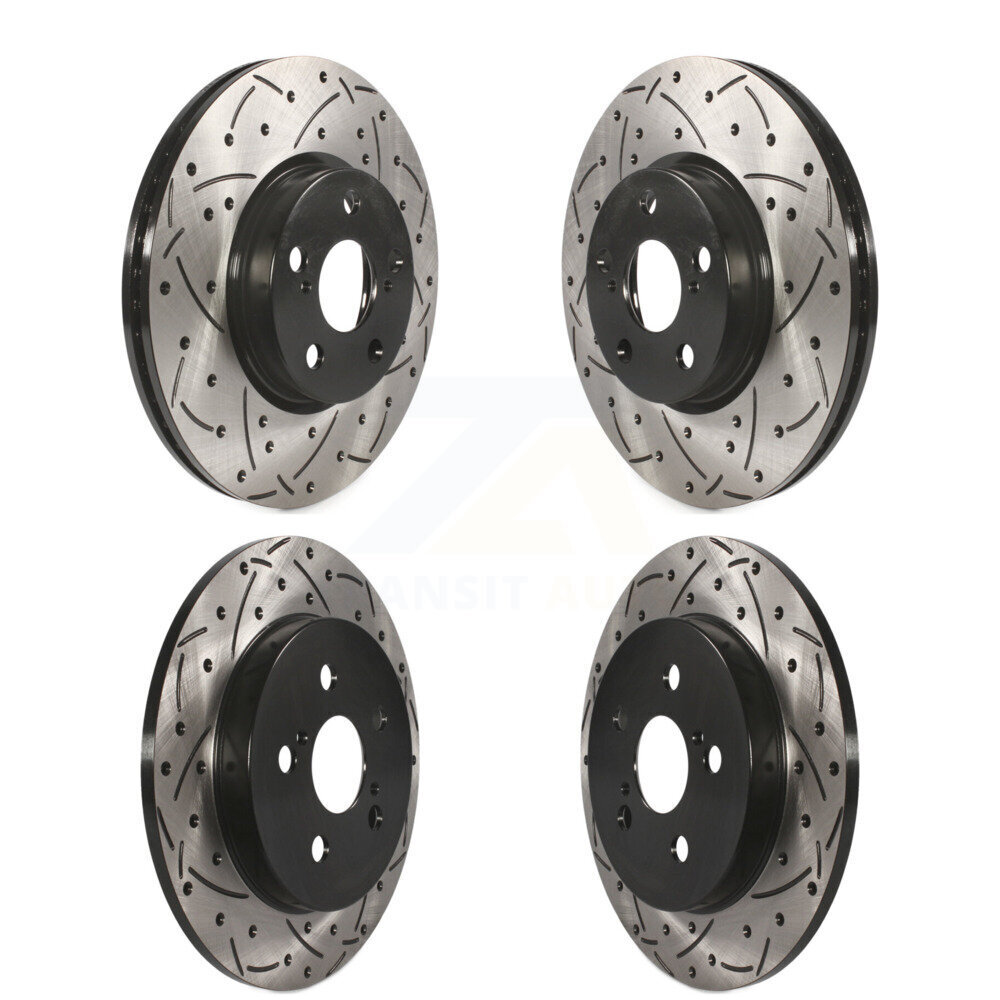 Front Rear Coated Drilled Slot Disc Brake Rotor Kit For Toyota Corolla Matrix Pontiac Vibe KD-100306