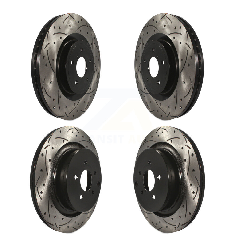 Front Rear Drill Slot Brake Rotor Kit For 2009-2013 INFINITI FX50 With Dual Piston Caliper KD-100316