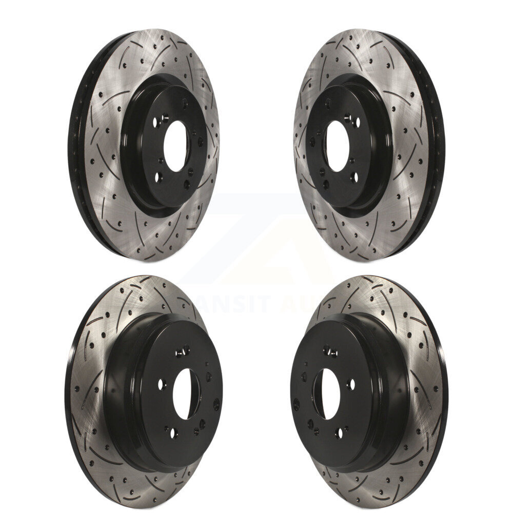 Front Rear Coated Drilled Slotted Disc Brake Rotors Kit For 2011-2014 Honda Odyssey KD-100320