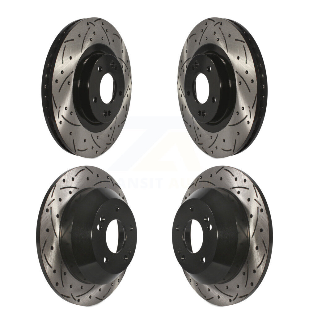 Front Rear Coat Drill Slot Disc Brake Rotors Kit For Hyundai Santa Fe Sport Kia Sorento XL KD-100337