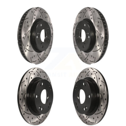 Front Rear Drill Slot Brake Rotor Kit For 15 Honda Civic EX with Coupe Manual transmission KD-100342