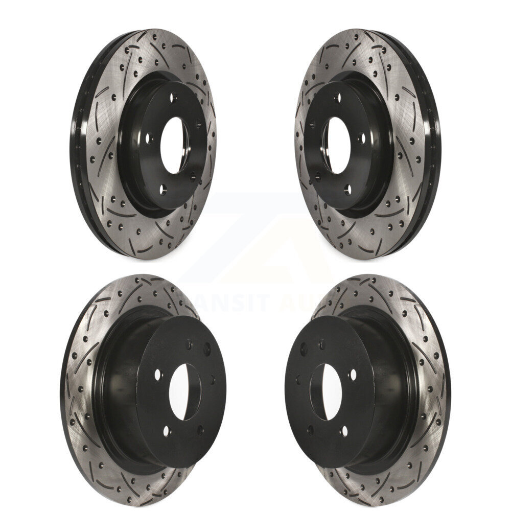 Front Rear Coated Drilled Slotted Disc Brake Rotors Kit For Nissan Sentra KD-100352