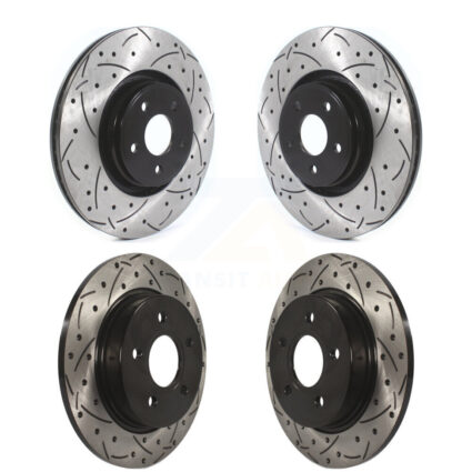 Front Rear Drilled Slot Brake Rotor Kit For 2013-2018 Ford Focus With 335mm Diameter KD-100371
