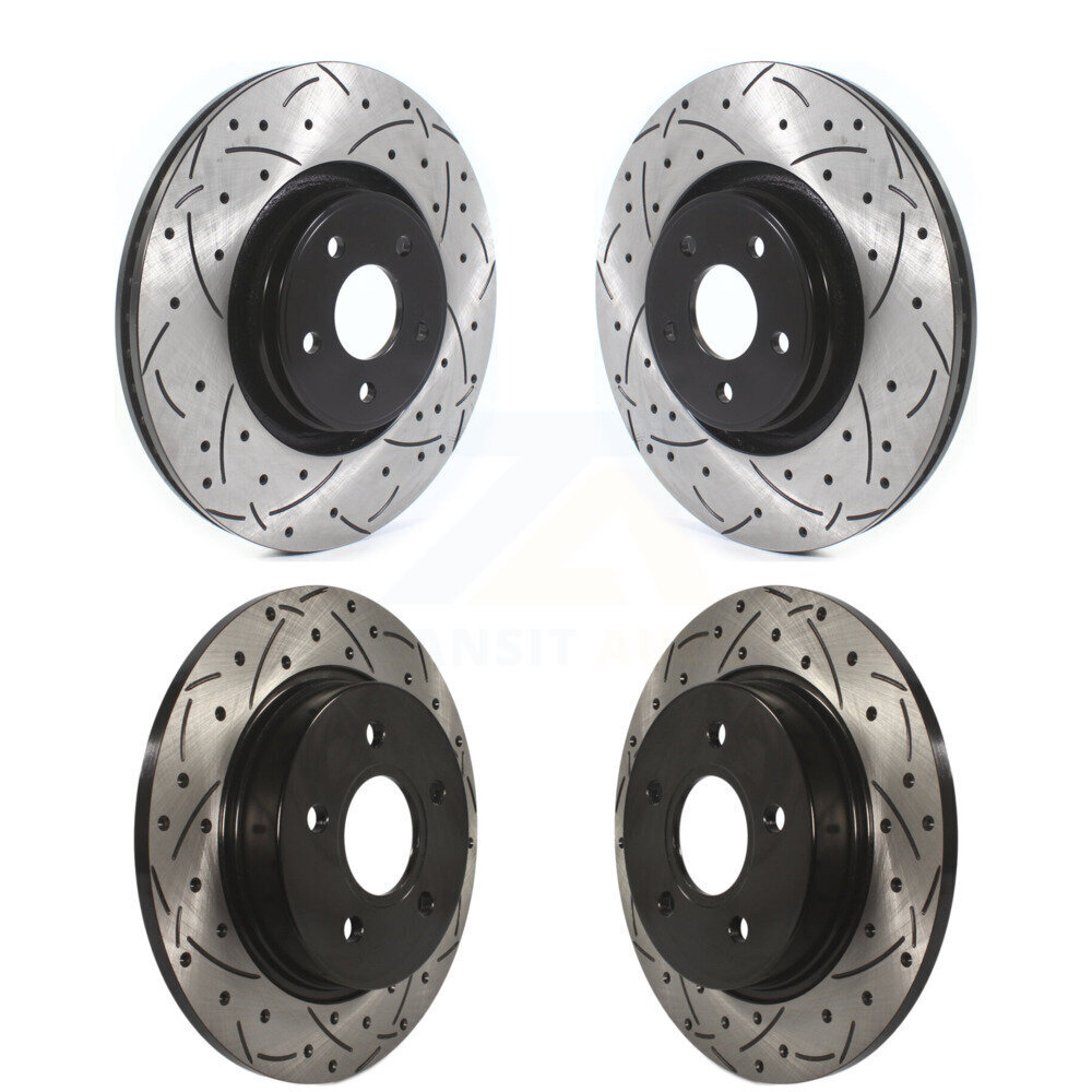 Front Rear Drilled Slot Brake Rotor Kit For 2013-2018 Ford Focus With 335mm Diameter KD-100371
