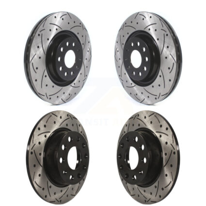 Front Rear Drill Slot Brake Rotors Kit For Audi A3 Quattro With 340mm Diameter Rotor KD-100382