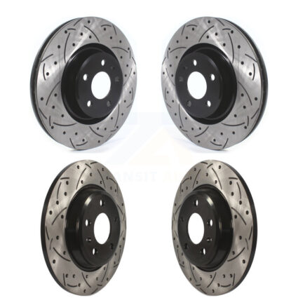 Front Rear Drill Slot Disc Brake Rotors Kit For 2019-2020 Audi A4 Quattro With Solid Rotor KD-100389