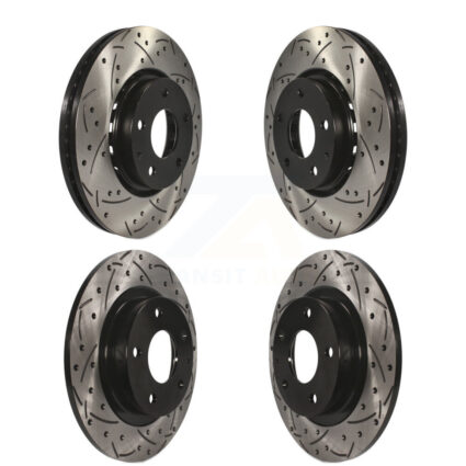 Front Rear Coat Drill Slot Disc Brake Rotors Kit For 2019-2021 Mazda 6 Naturally Aspirated KD-100393