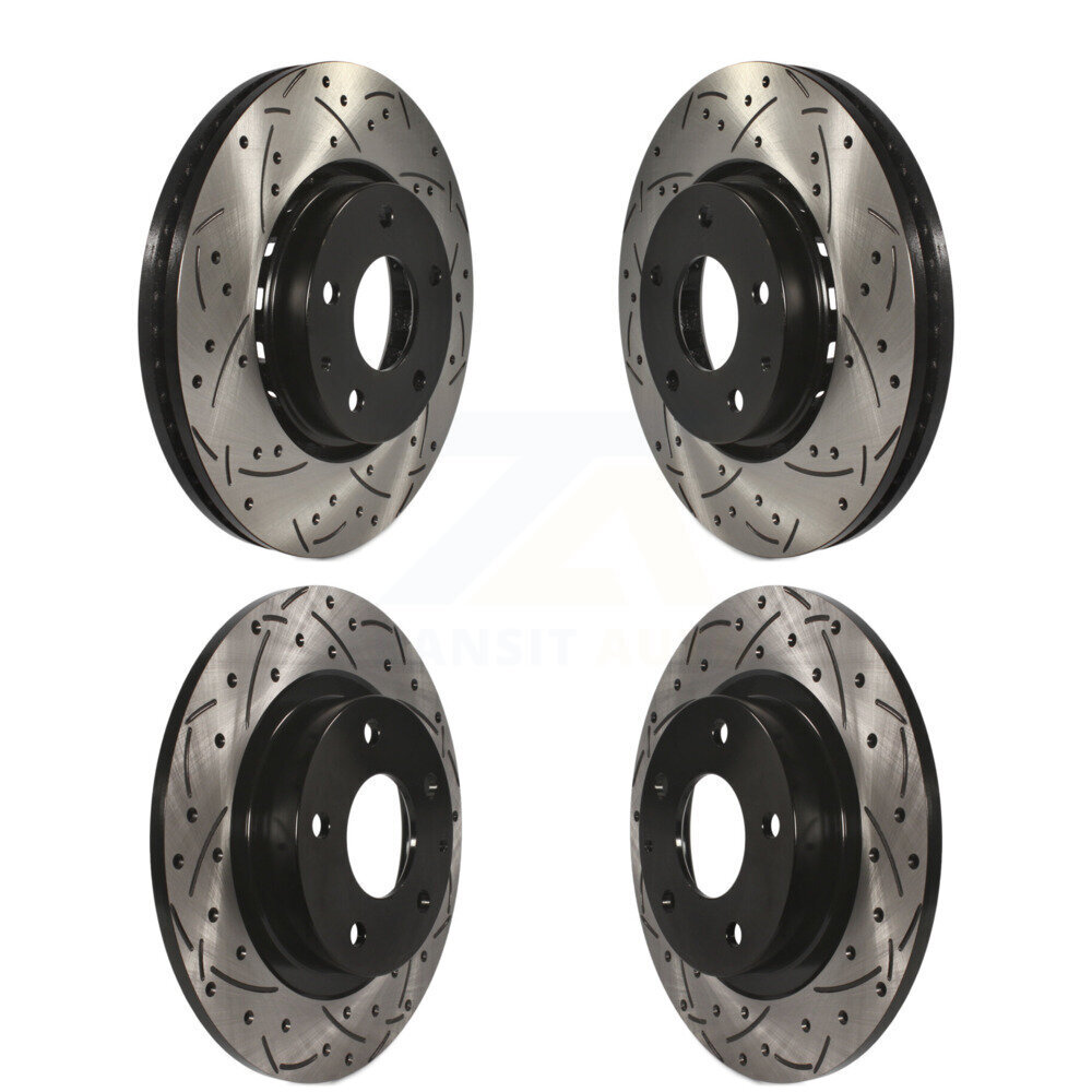 Front Rear Coat Drill Slot Disc Brake Rotors Kit For 2019-2021 Mazda 6 Naturally Aspirated KD-100393