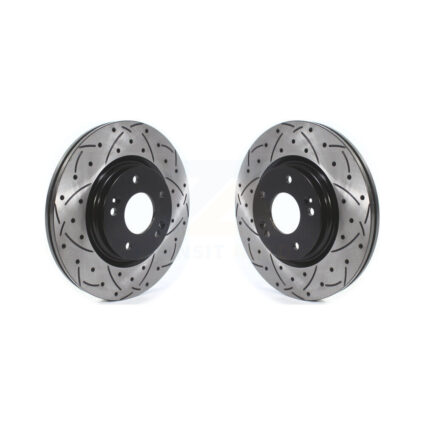 Front Drill Slot Brake Rotor Pair For Hyundai Kia Elantra Tucson Kona Sportage Soul Sonata KD-100405